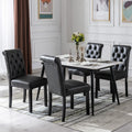 Black PU Leather Upholstered Dining Chairs Set of 4 X788760