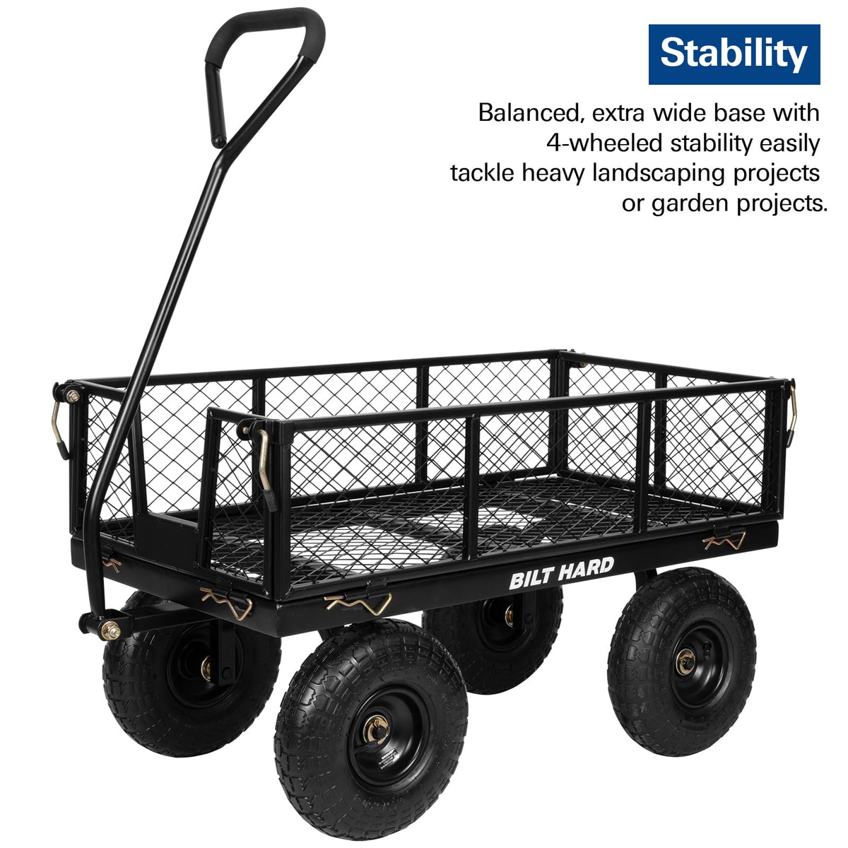 400 Lbs Capacity Mesh Steel Garden Cart with 10" All Terrain Wheels W93345