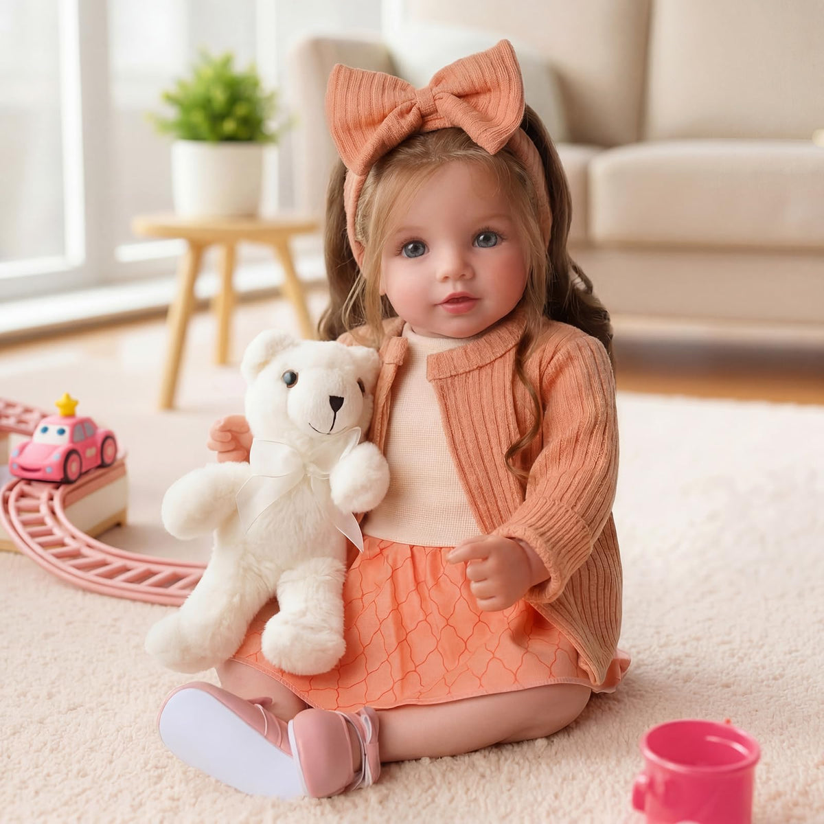 20 Inch Reborn Baby Dolls with Brown Hair Z62412