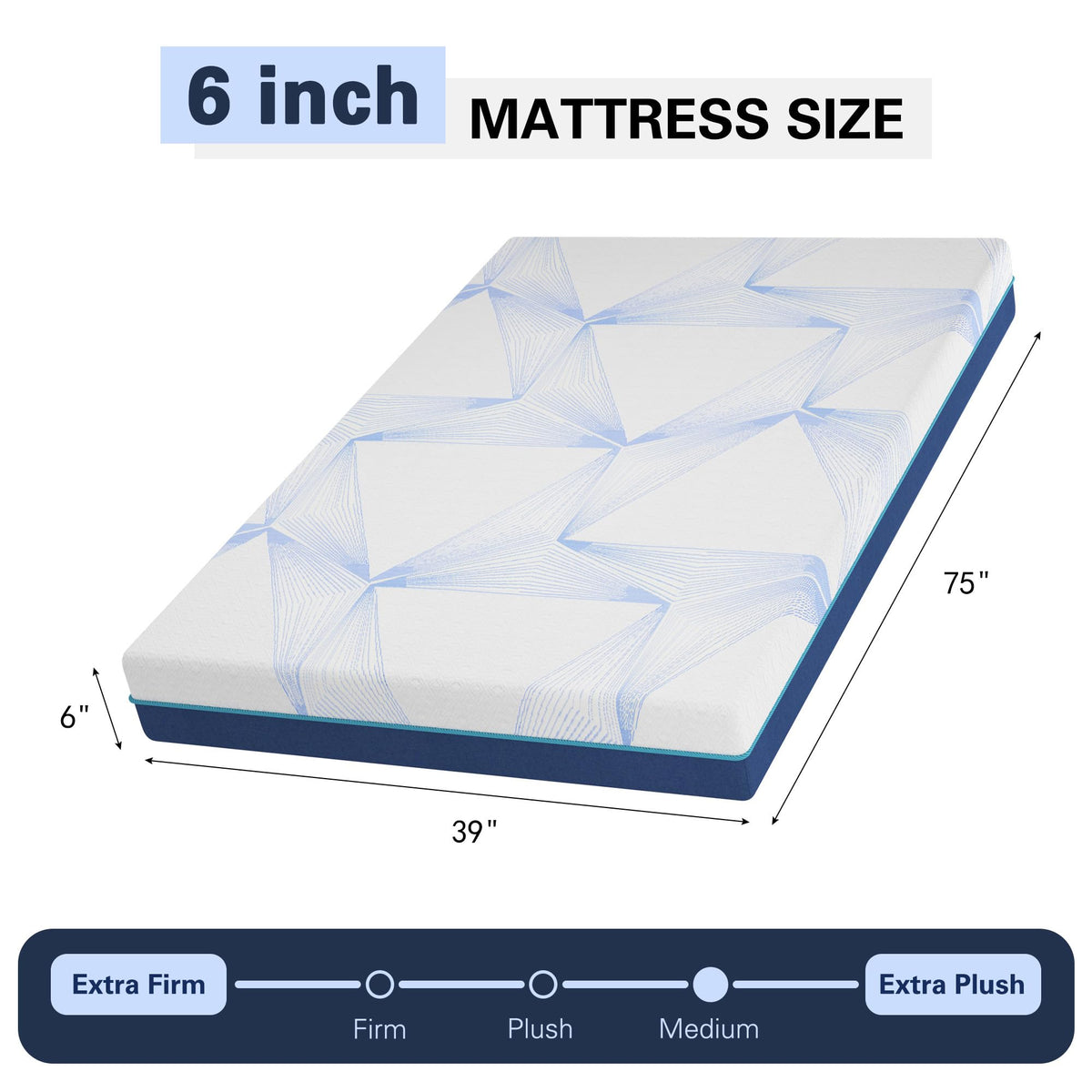6 Inch Gel Memory Foam Twin Size Mattress O97481