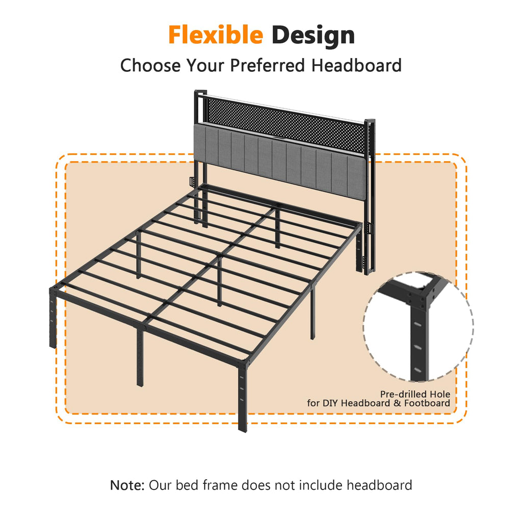 18 Inch Metal Queen Bed Frame D820695
