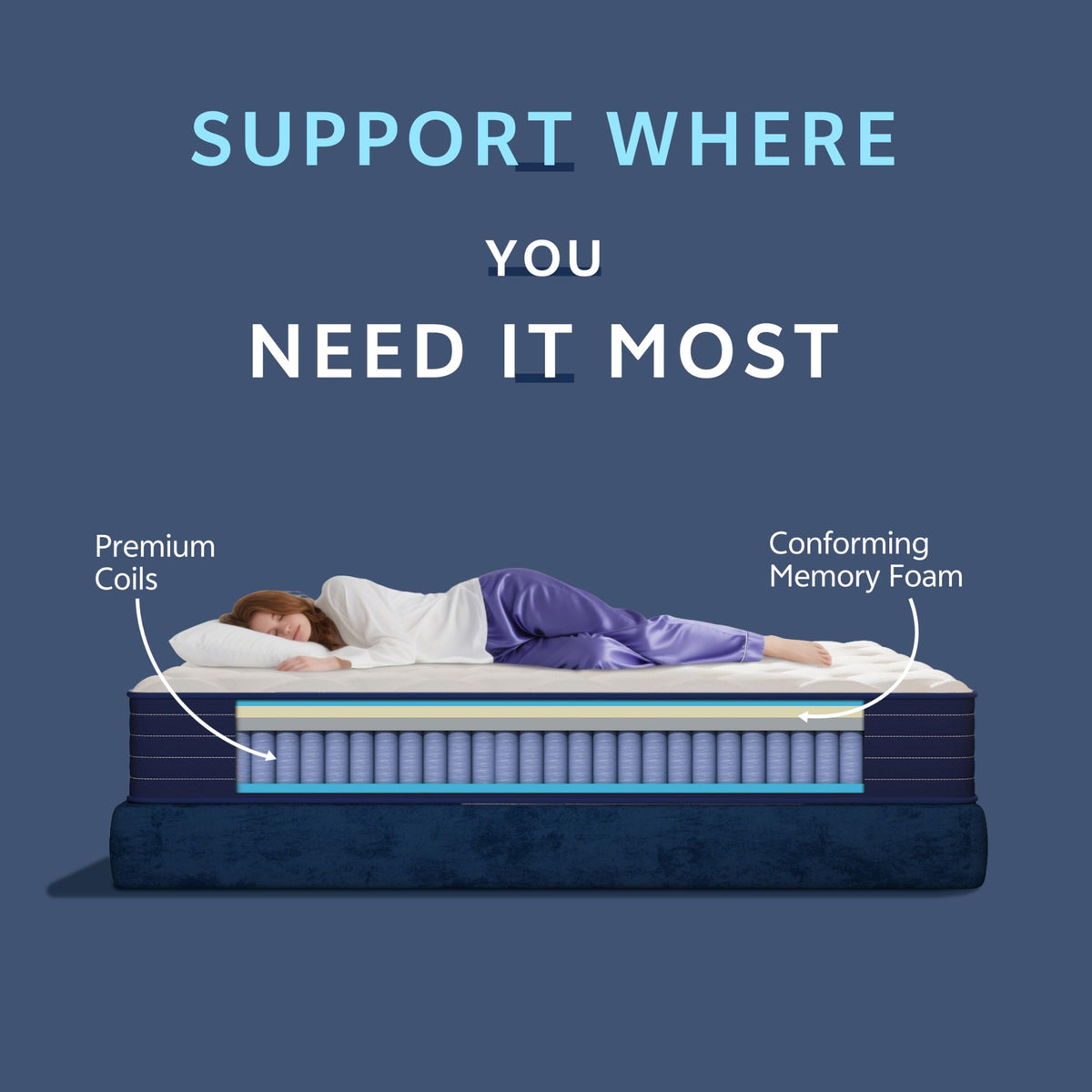 Full Size 12 Inch Hybrid Mattress with Pocket Spring & Memory Foam M4009