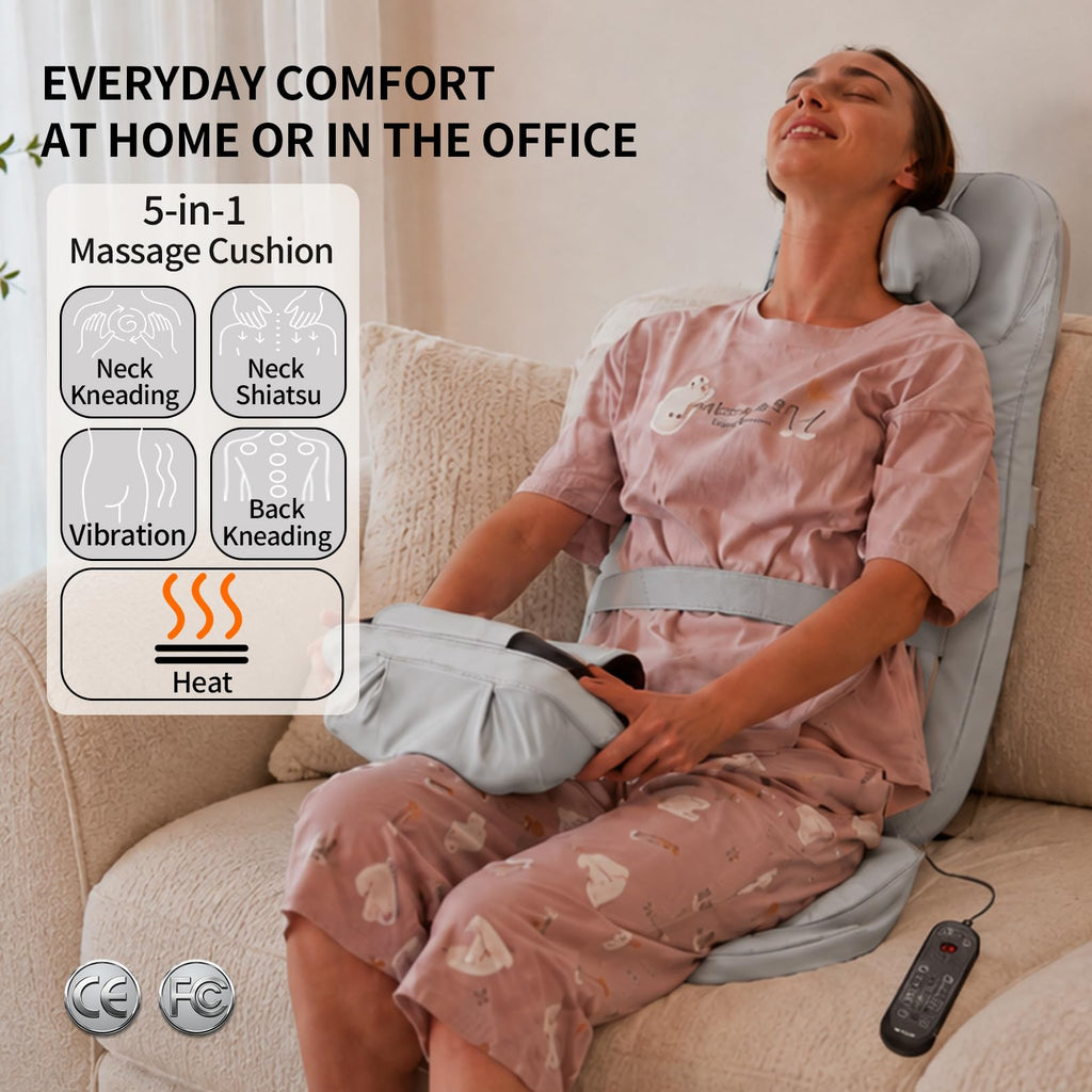 Massage Chair Pad with Heat, Navy Blue Z7302