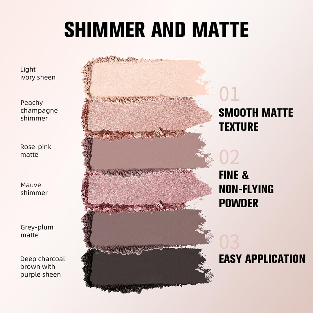 Mini 6 Color Matte & Shimmer Eyeshadow Palette Z418