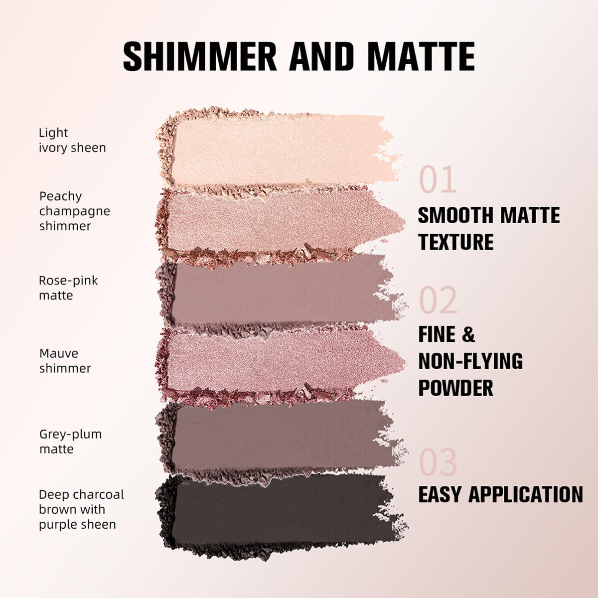 Mini 6 Color Matte & Shimmer Eyeshadow Palette Z418