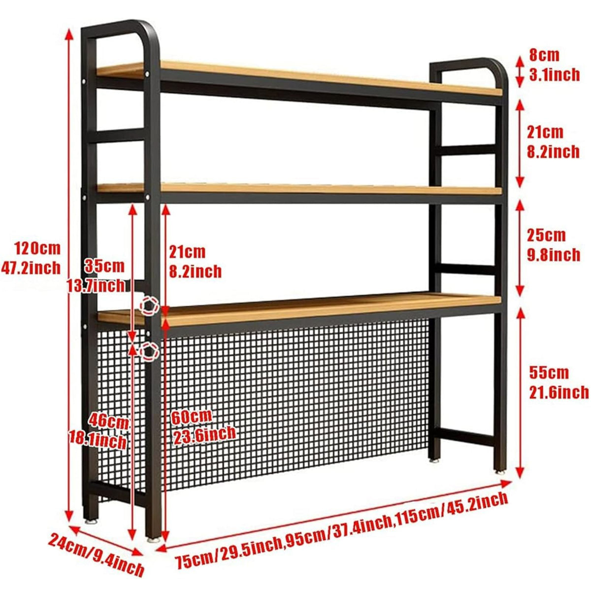 Adjustable 3-Tier Wooden Desktop Bookshelf Organizer Rack B17796