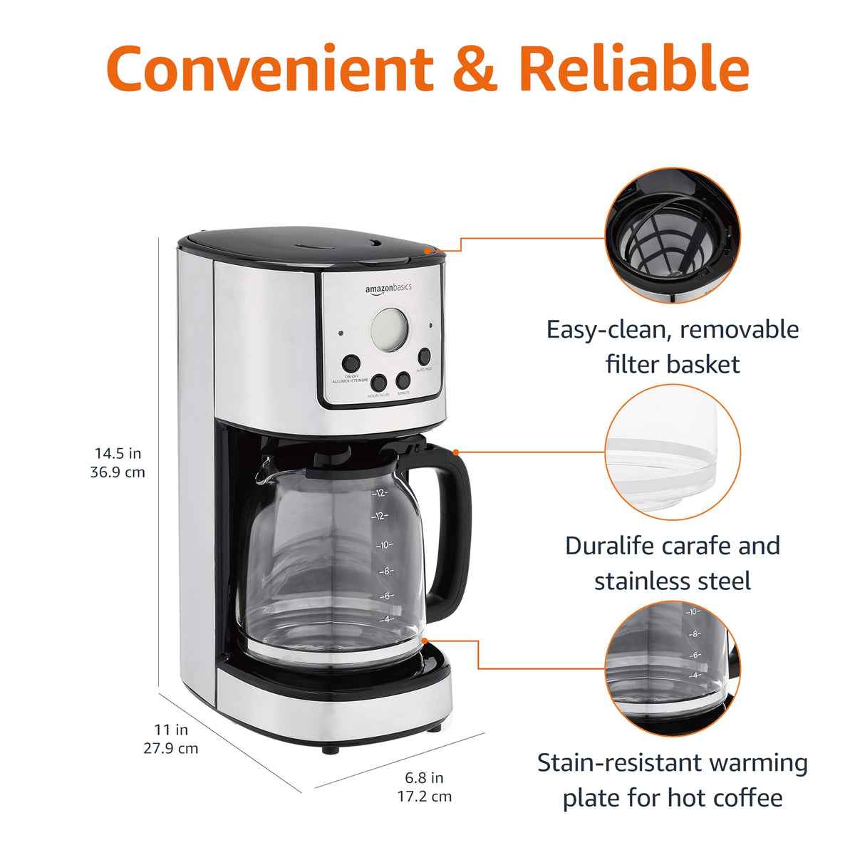 12 Cup Stainless Steel Programmable Coffeemaker Z262347