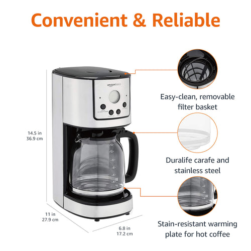 12 Cup Stainless Steel Programmable Coffeemaker Z262347