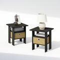 Espresso Nightstand with Storage Set of 2 R3735