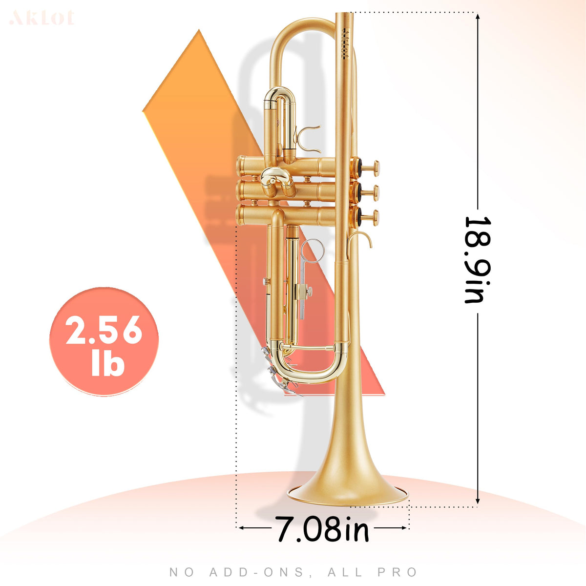 Satin Gold Bb Trumpet with Hard Case Q708