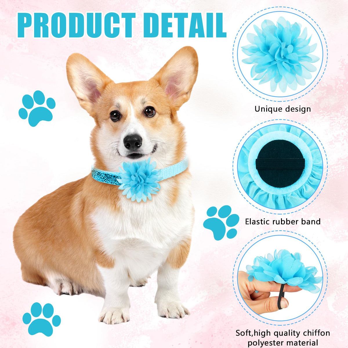 120 Pcs Multicolor Dog Collar Bows D287