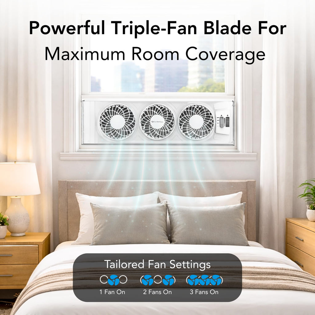 Triple Window Fan with 3-Speeds & Expandable Width B847636