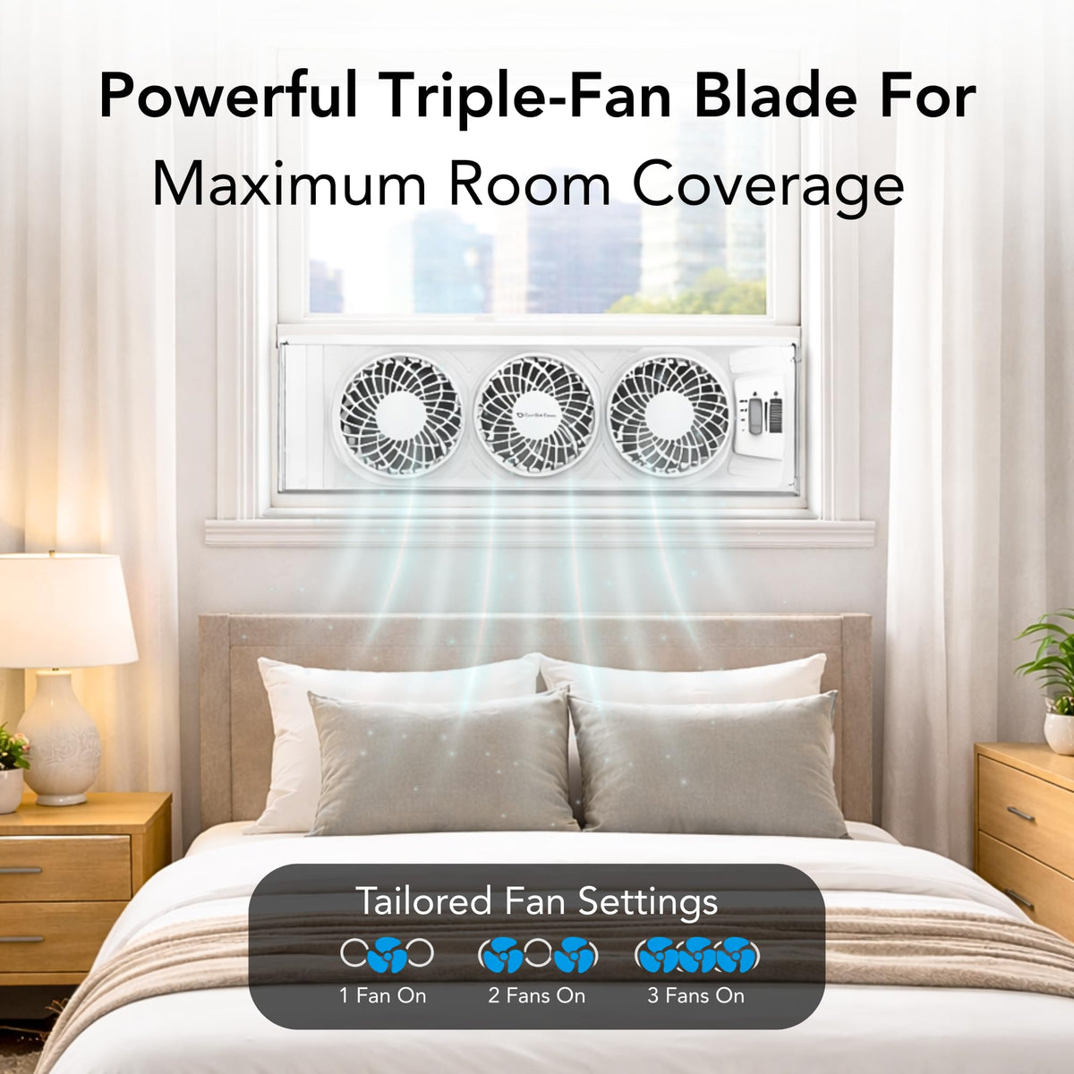 Triple Window Fan with 3-Speeds & Expandable Width B847636