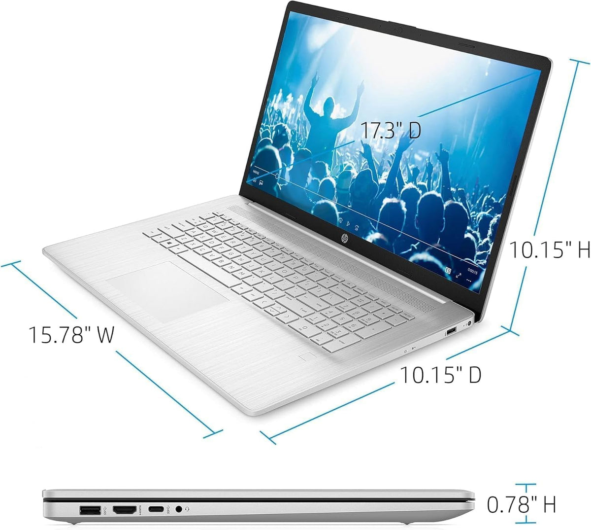 17.3" Full HD Laptop AMD Ryzen 5 16GB RAM 1TB SSD Silver Q236079