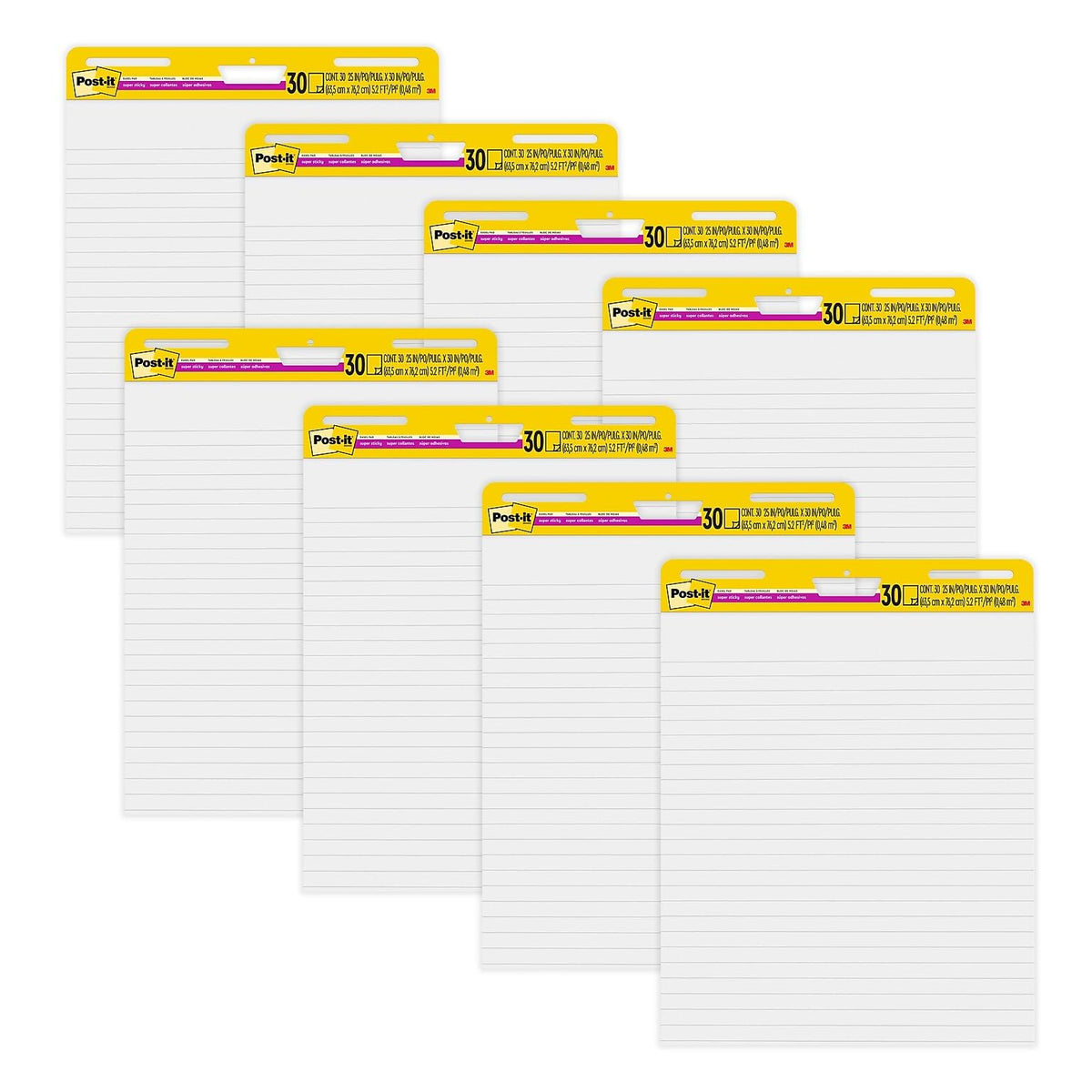 Lined Wall Easel Pad 25" x 30" 8 Pads/Pack F30852