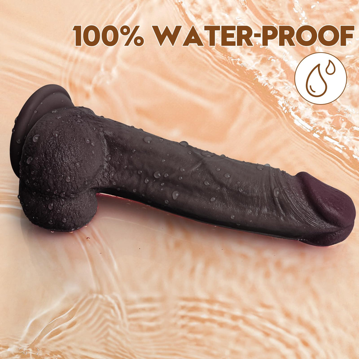 6 Inch Liquid Silicone Black Dildo with Suction Cup V279
