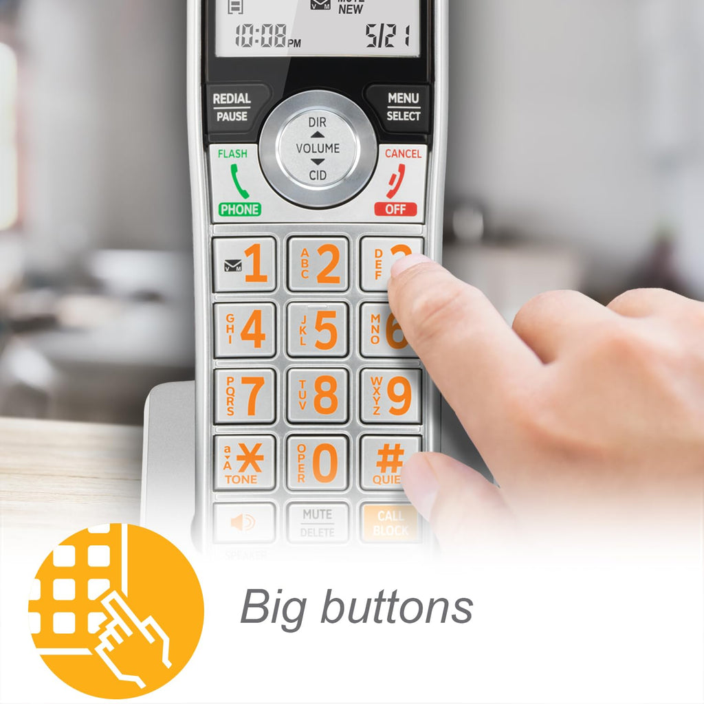 Expandable Cordless Phone with Answering System, Silver/Black, 3 Handsets U72002