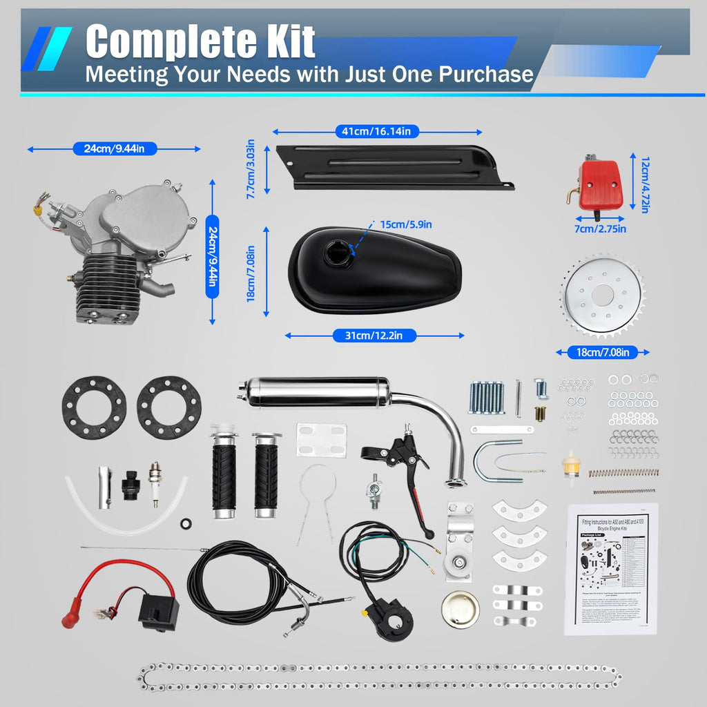 100CC 2-Stroke Bicycle Engine Kit with 44 Tooth Sprocket K8570