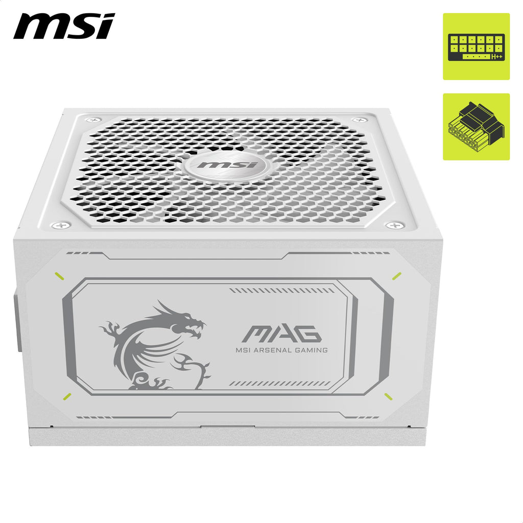 White 1000W Fully Modular 80+ Gold ATX 3.1 Power Supply W755