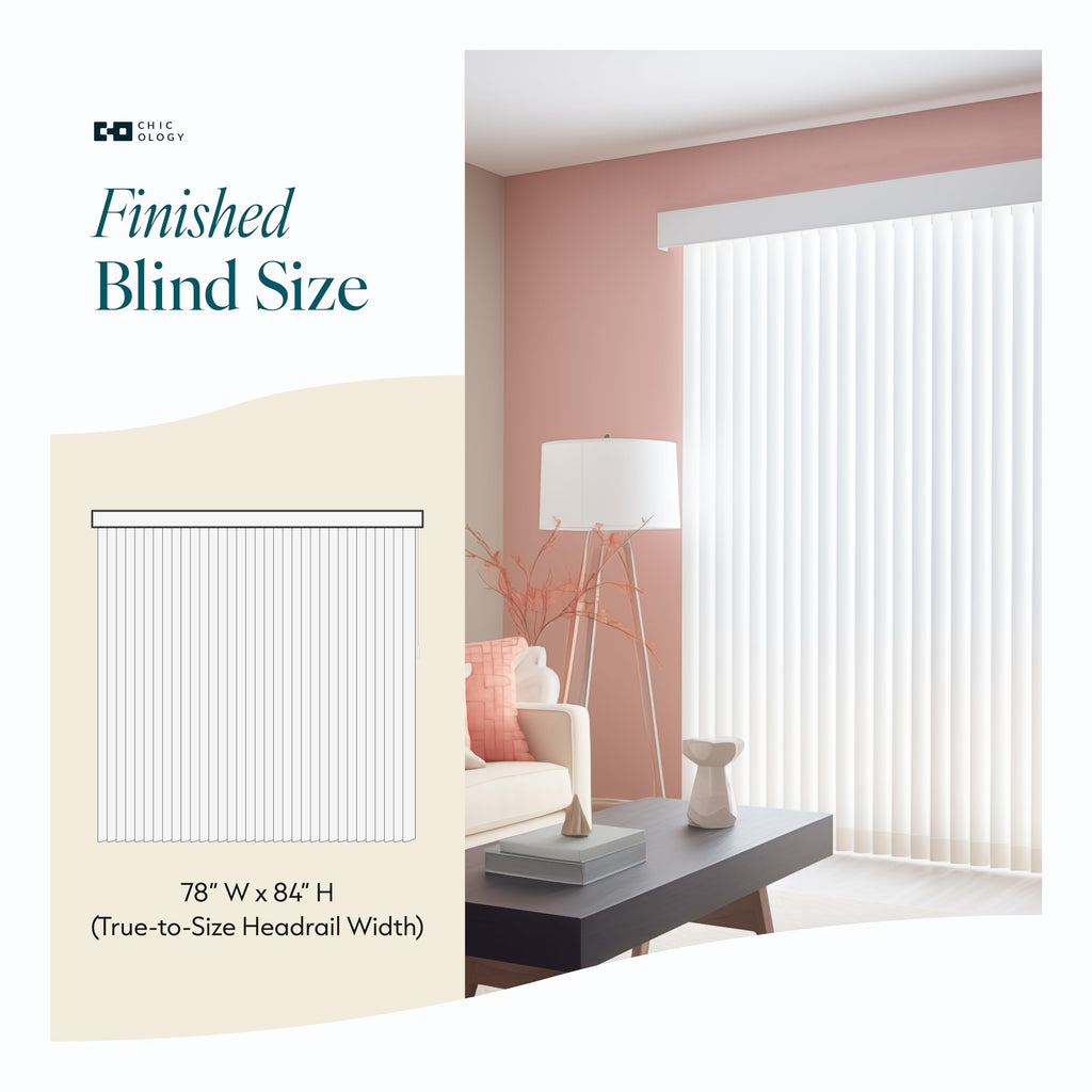 Vertical Blinds Oxford White Vinyl 78" W x 84" H T241513