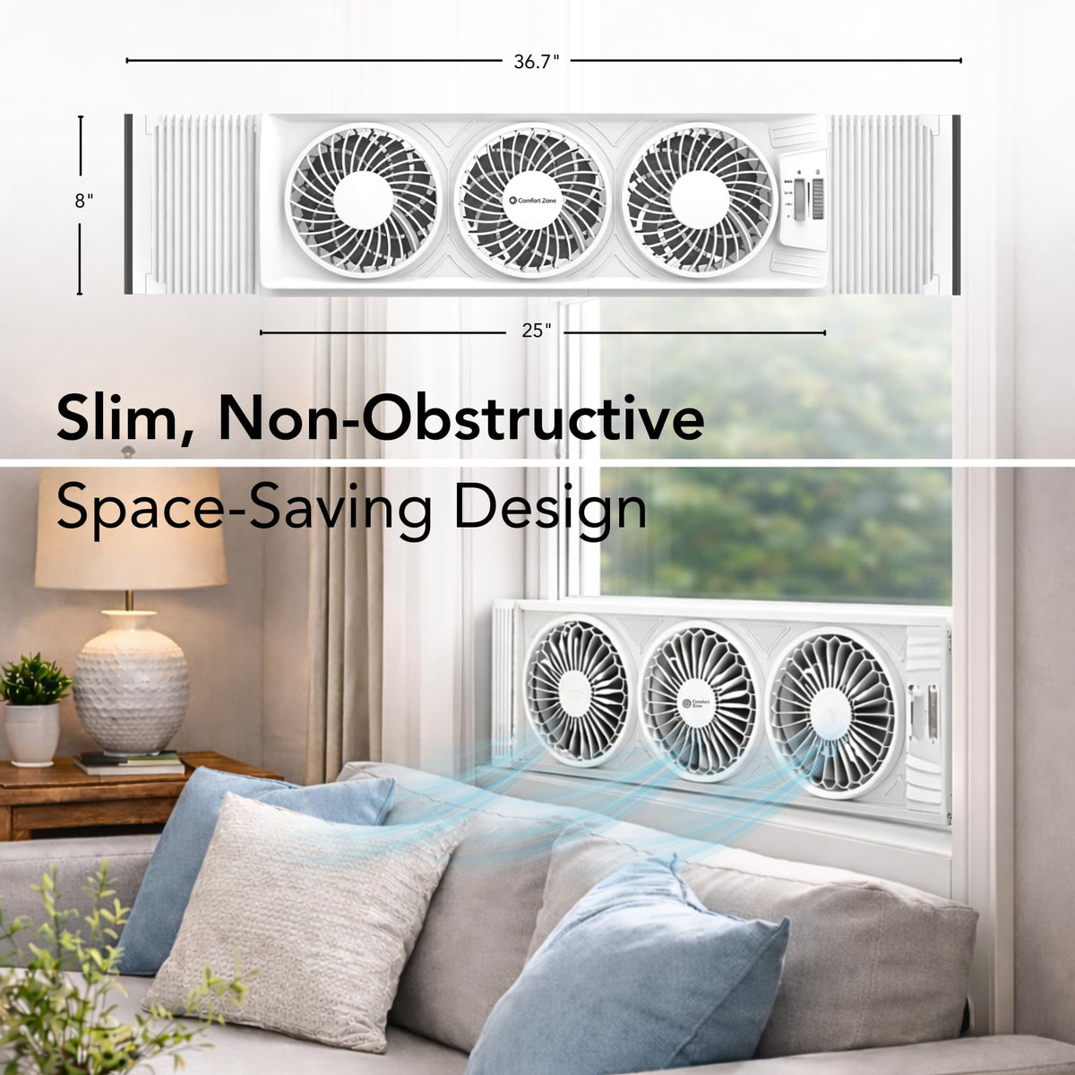 Triple Window Fan with 3-Speeds & Expandable Width B847636