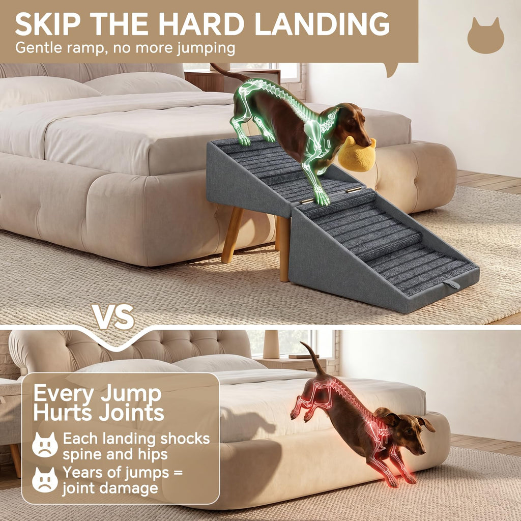 2-in-1 Wooden Pet Stairs & Ottoman X442663