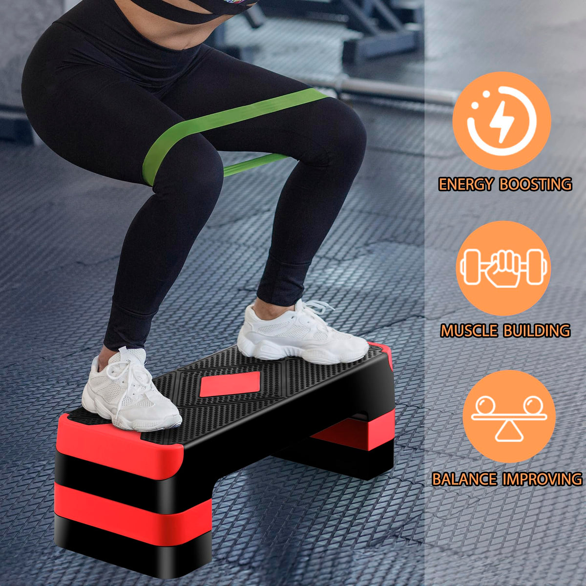 Adjustable Aerobic Stepper with Risers G43031