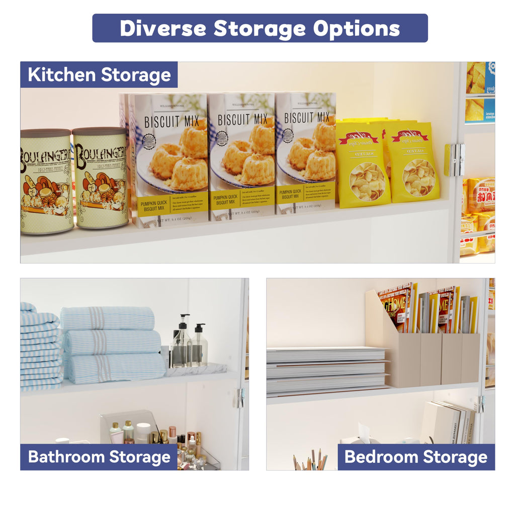72" Wood Kitchen Pantry Cabinet with 3 Drawers R50369