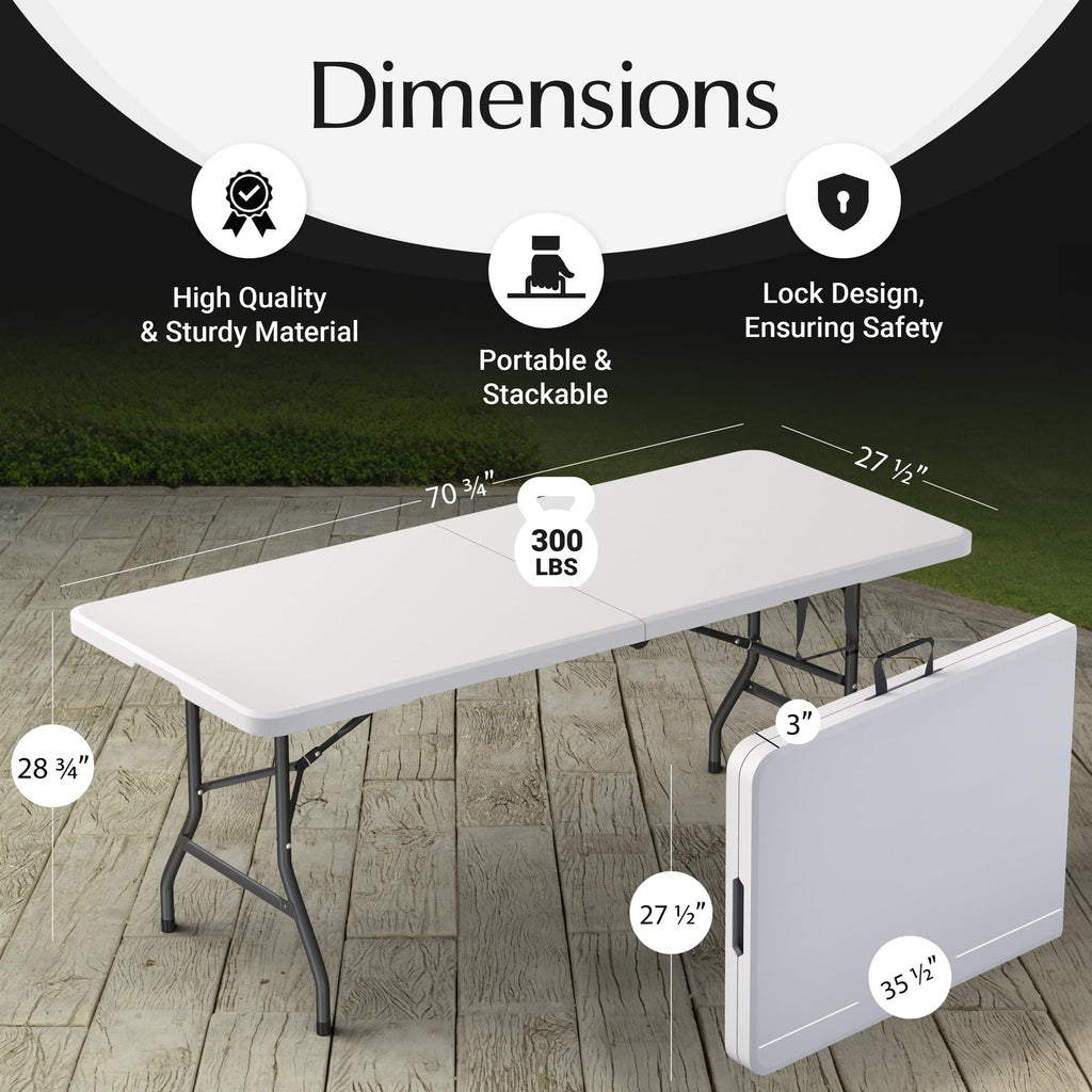 6 Feet Foldable Table with Steel Legs L436