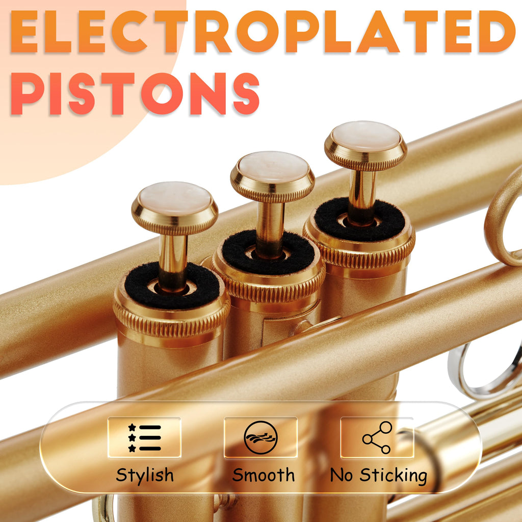 Satin Gold Bb Trumpet with Hard Case Q708