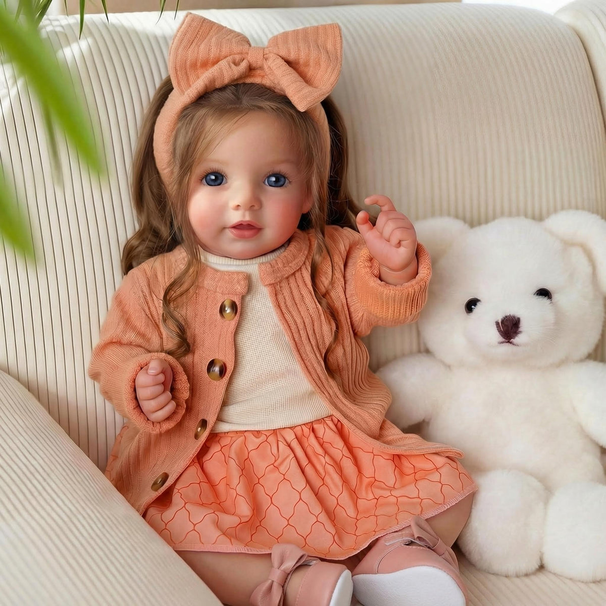 20 Inch Reborn Baby Dolls with Brown Hair Z62412