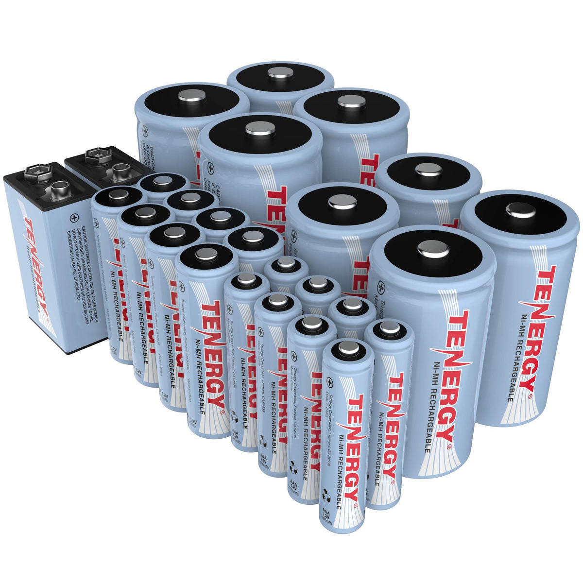 26 Pack NiMH Rechargeable Batteries 8AA 8AAA 4C 4D 2 9V E81033