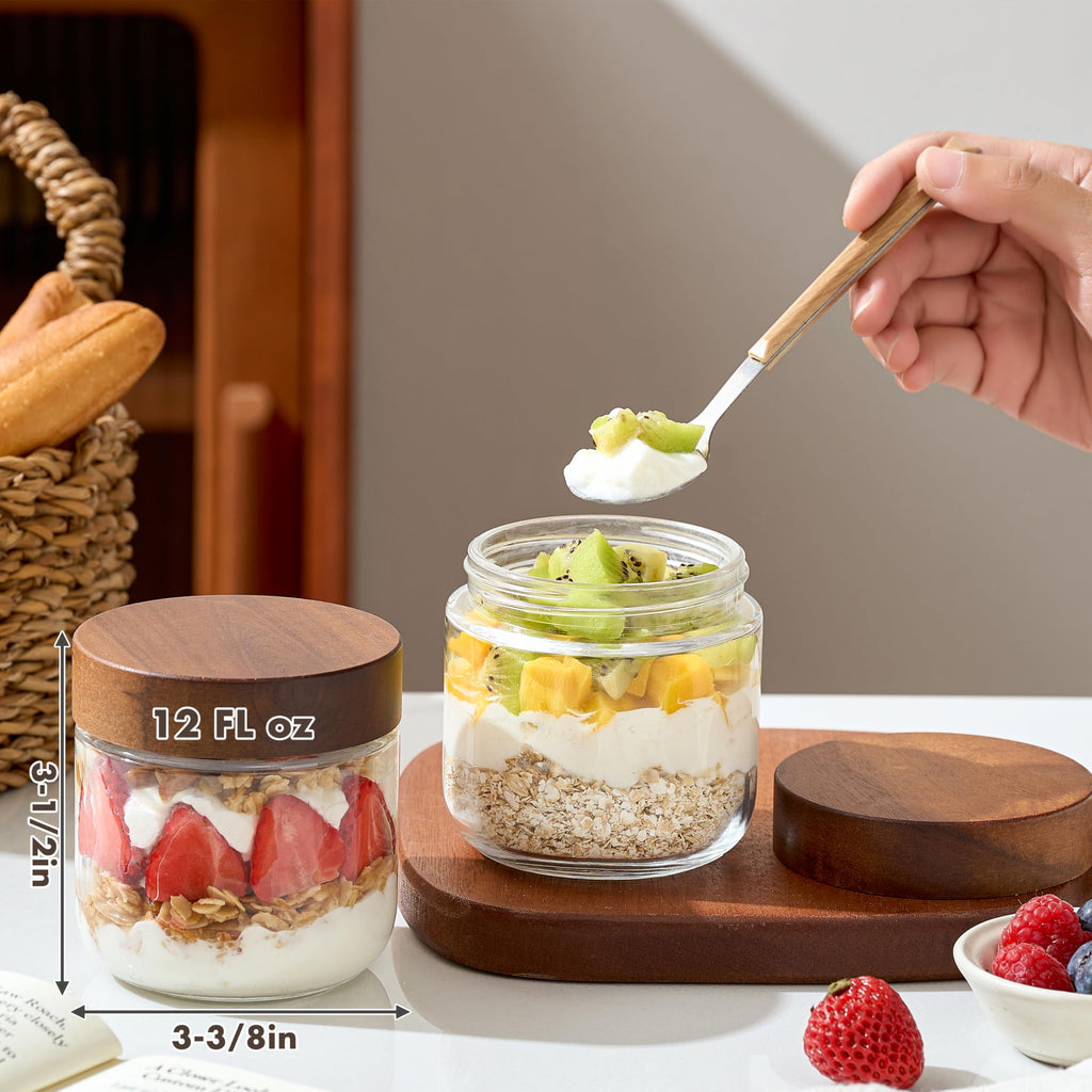 12 oz Glass Jars with Lids 6 Pack V930356