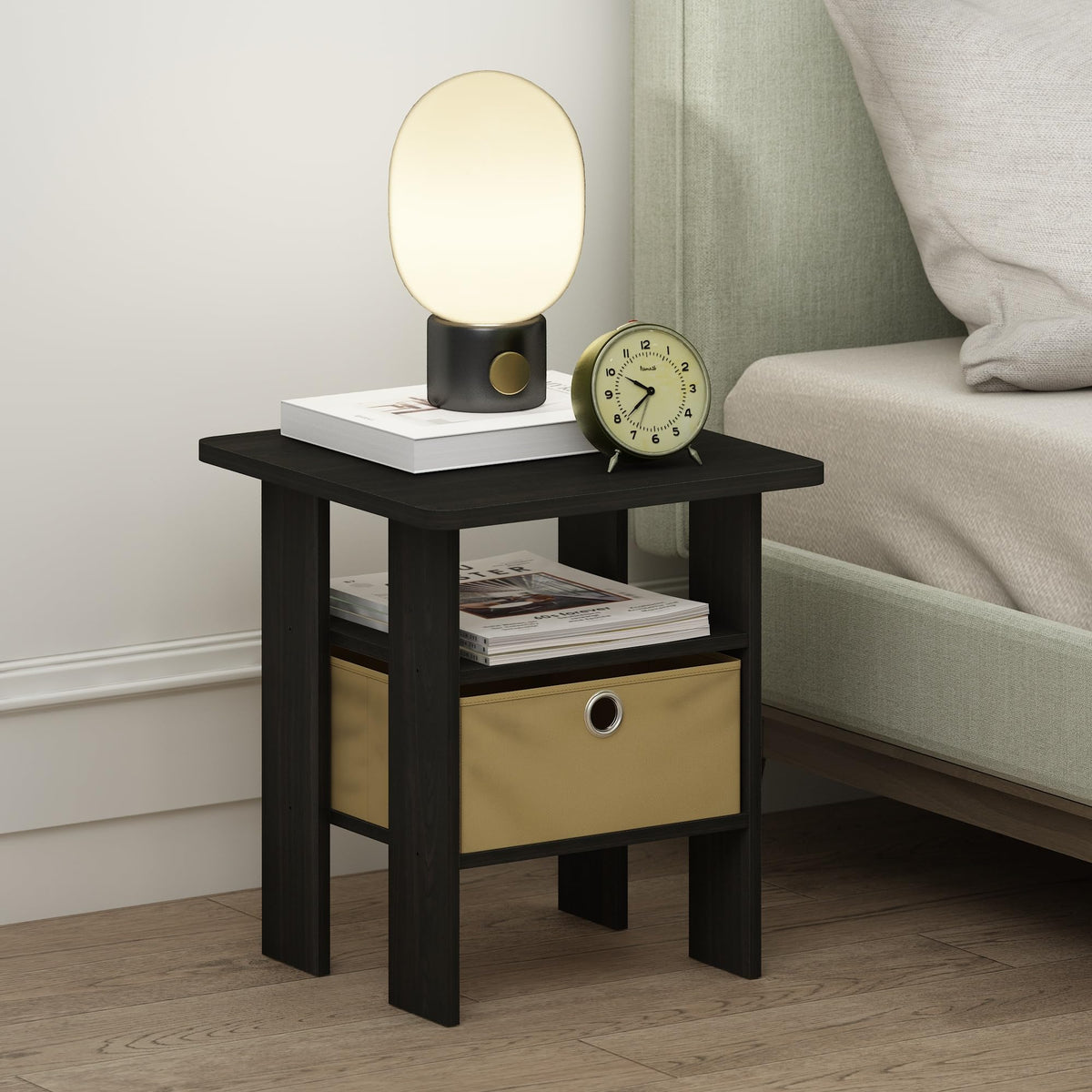 Espresso Nightstand with Storage Set of 2 R3735