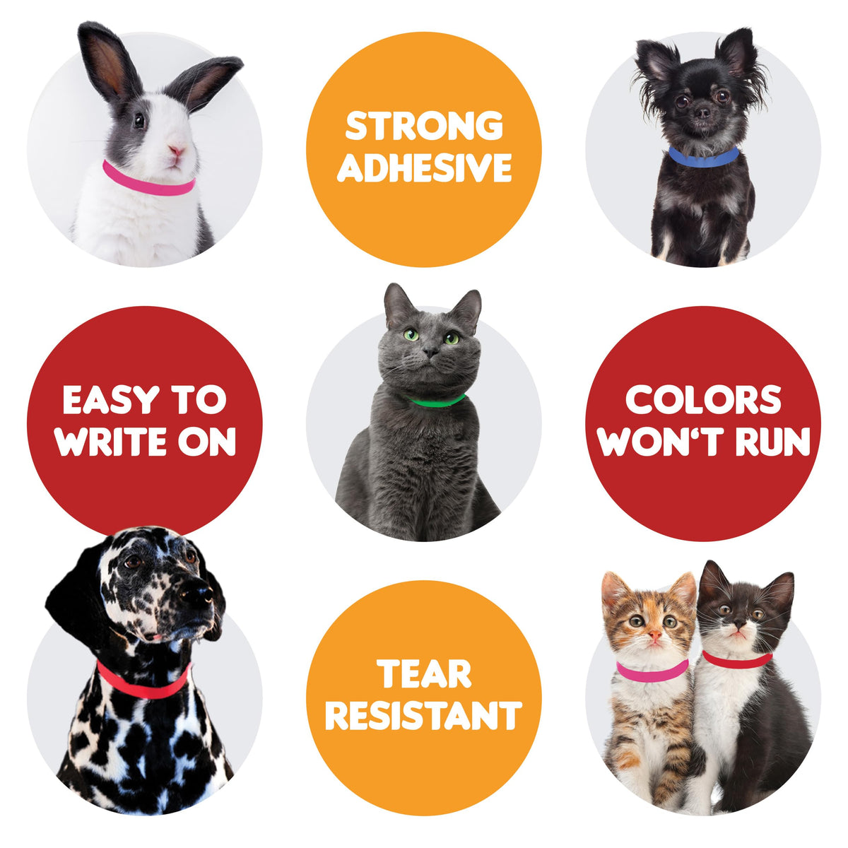 20 Inch 500 Count Waterproof Writable Tear-Resistant Pet ID Collars R499566