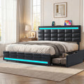 Queen Bed Frame with 4 Storage Drawers J346579