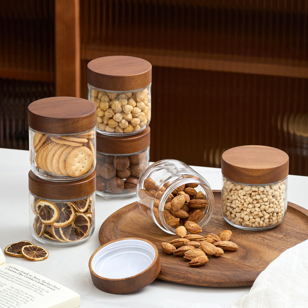 12 oz Glass Jars with Lids 6 Pack V930356
