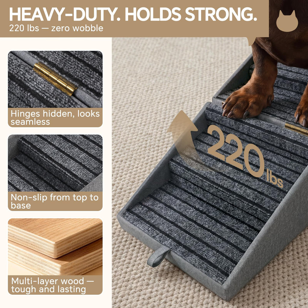 2-in-1 Wooden Pet Stairs & Ottoman X442663