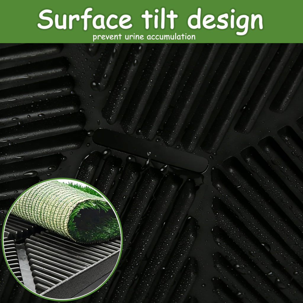 Dog Grass Pad with Tray, 30" X 20", with 2 Reusable Grass Pads E3821