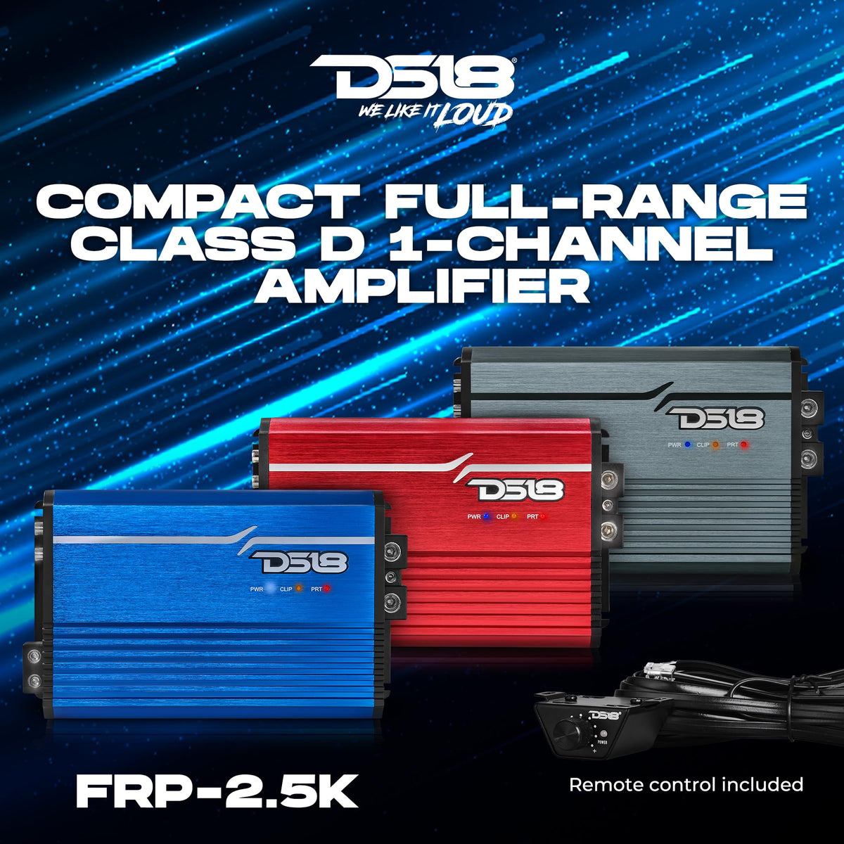 Compact Full-Range Class D 1-Channel Amplifier 2,500 Watts RMS R884574
