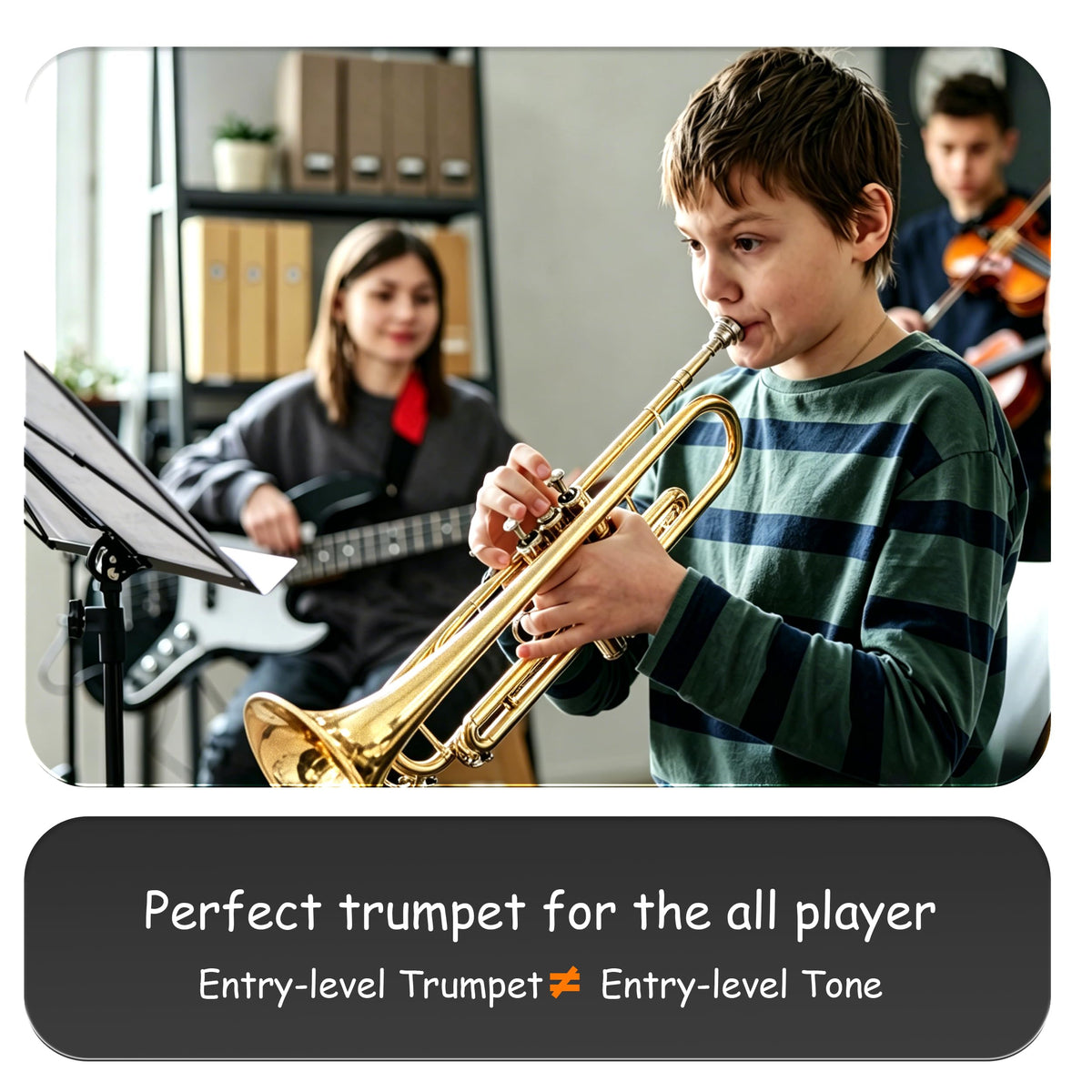 Satin Gold Bb Trumpet with Hard Case Q708