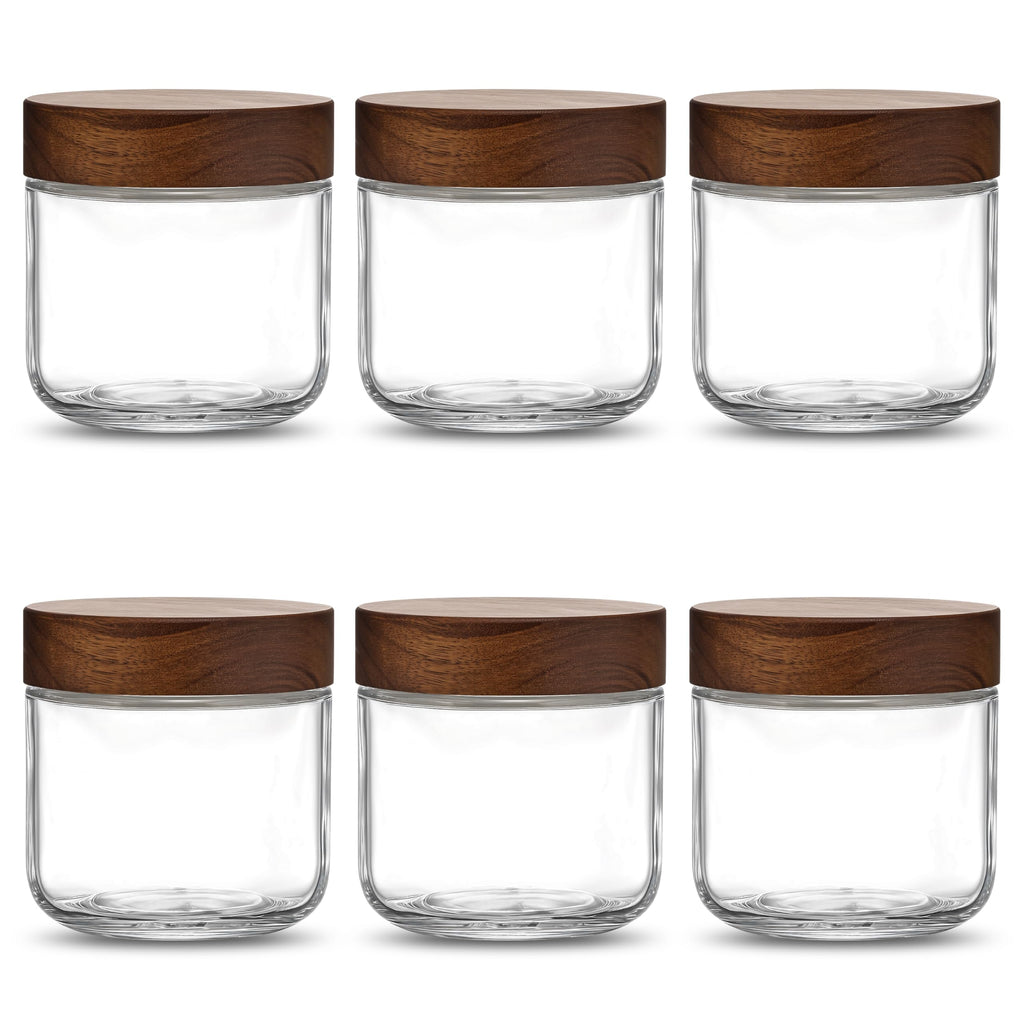 12 oz Glass Jars with Lids 6 Pack V930356