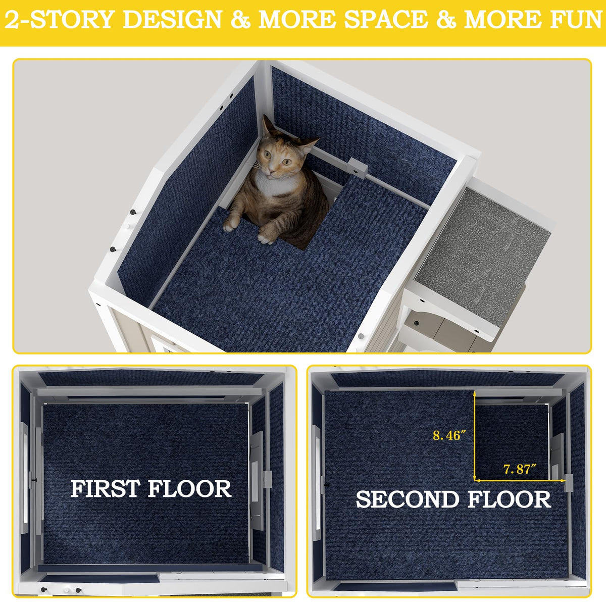 2-Story Insulated Outdoor Cat House V7669