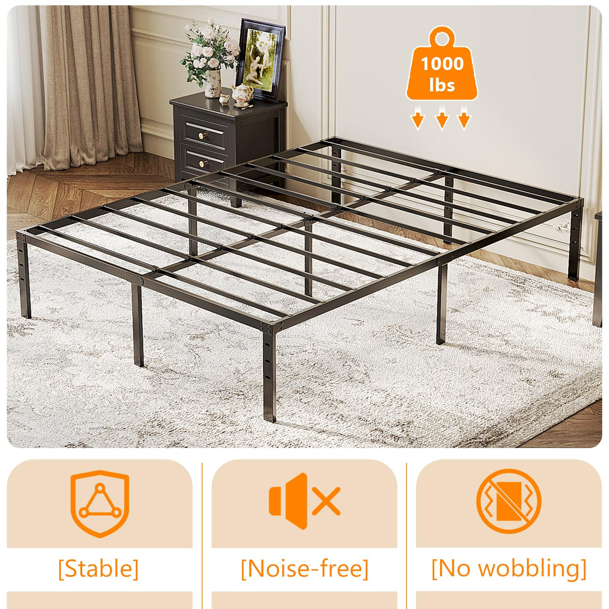 18 Inch Metal Queen Bed Frame D820695