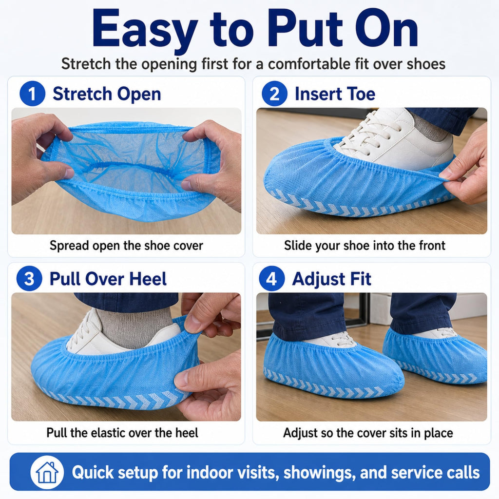 Blue Disposable Shoe Covers 100 Pack XL W7131