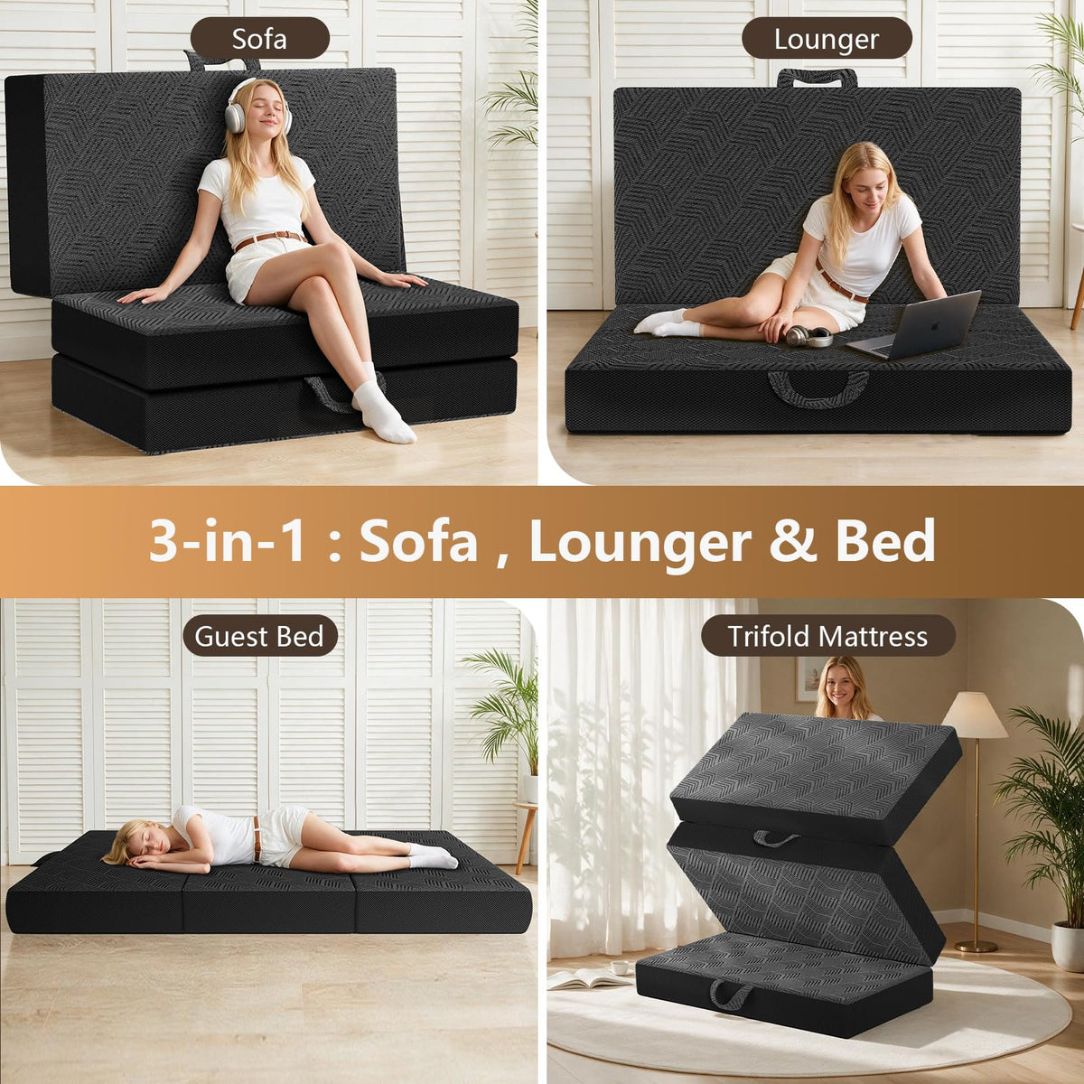 6 Inch Full Trifold Mattress U5819