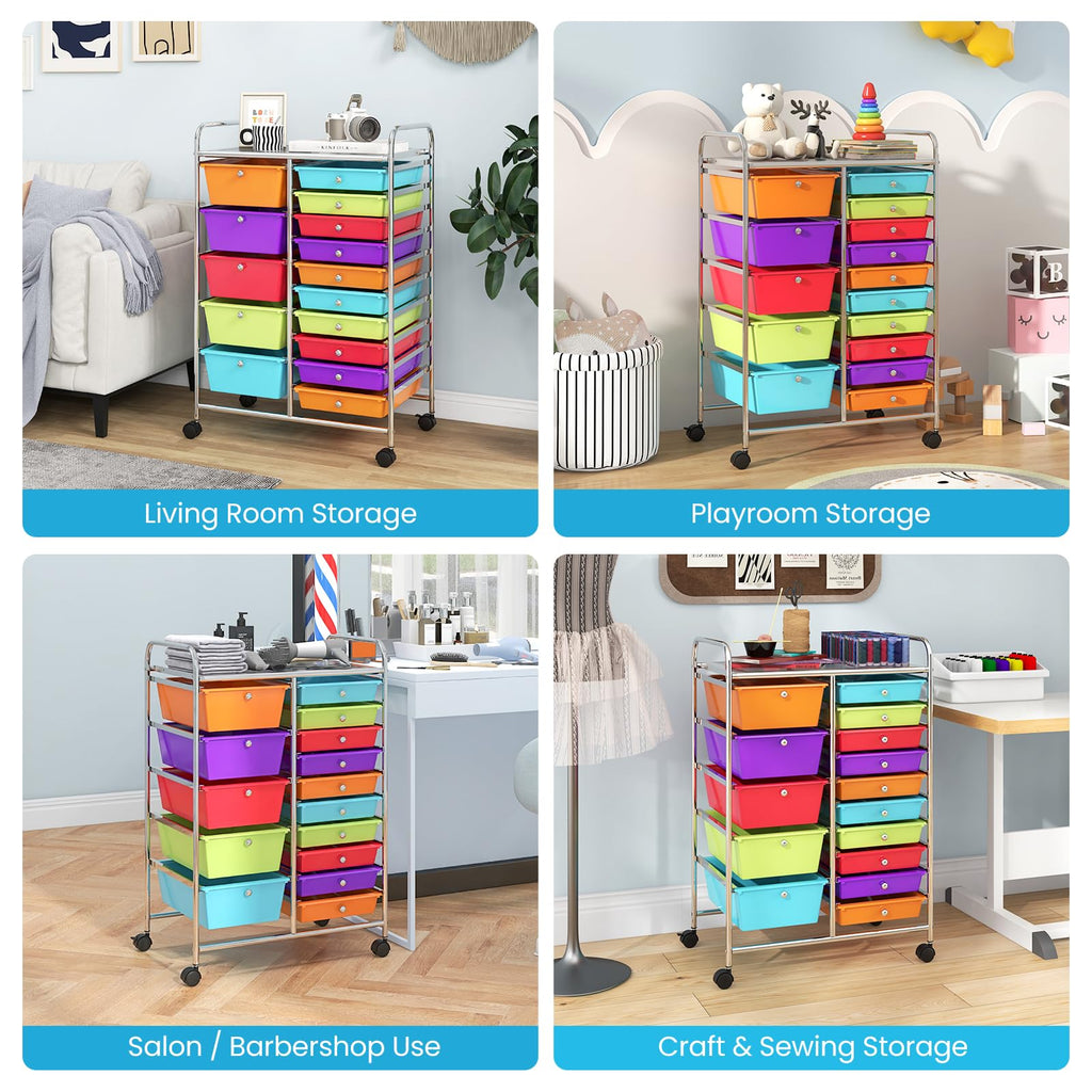 15 Drawer Rolling Storage Cart F4671