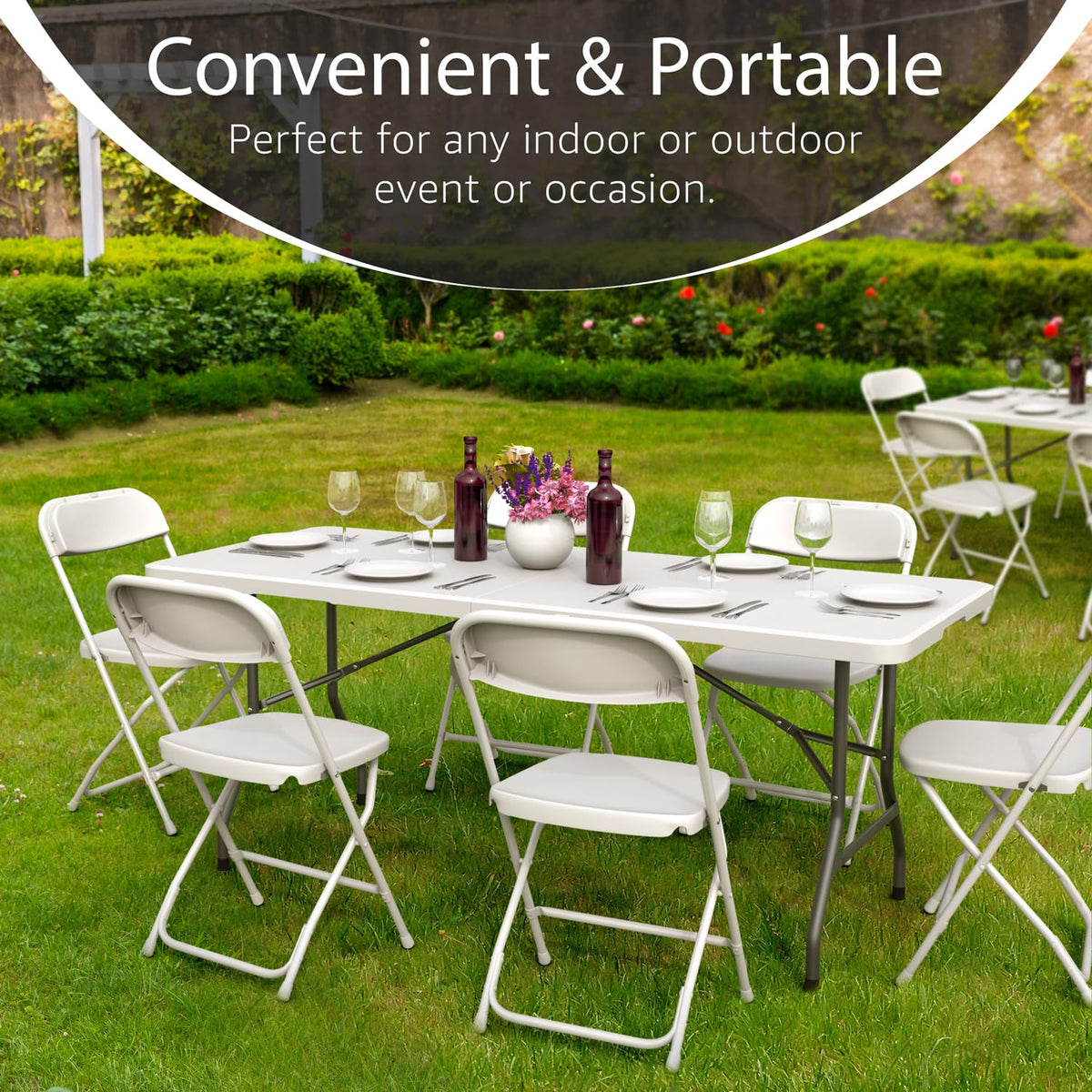 6 Feet Foldable Table with Steel Legs L436