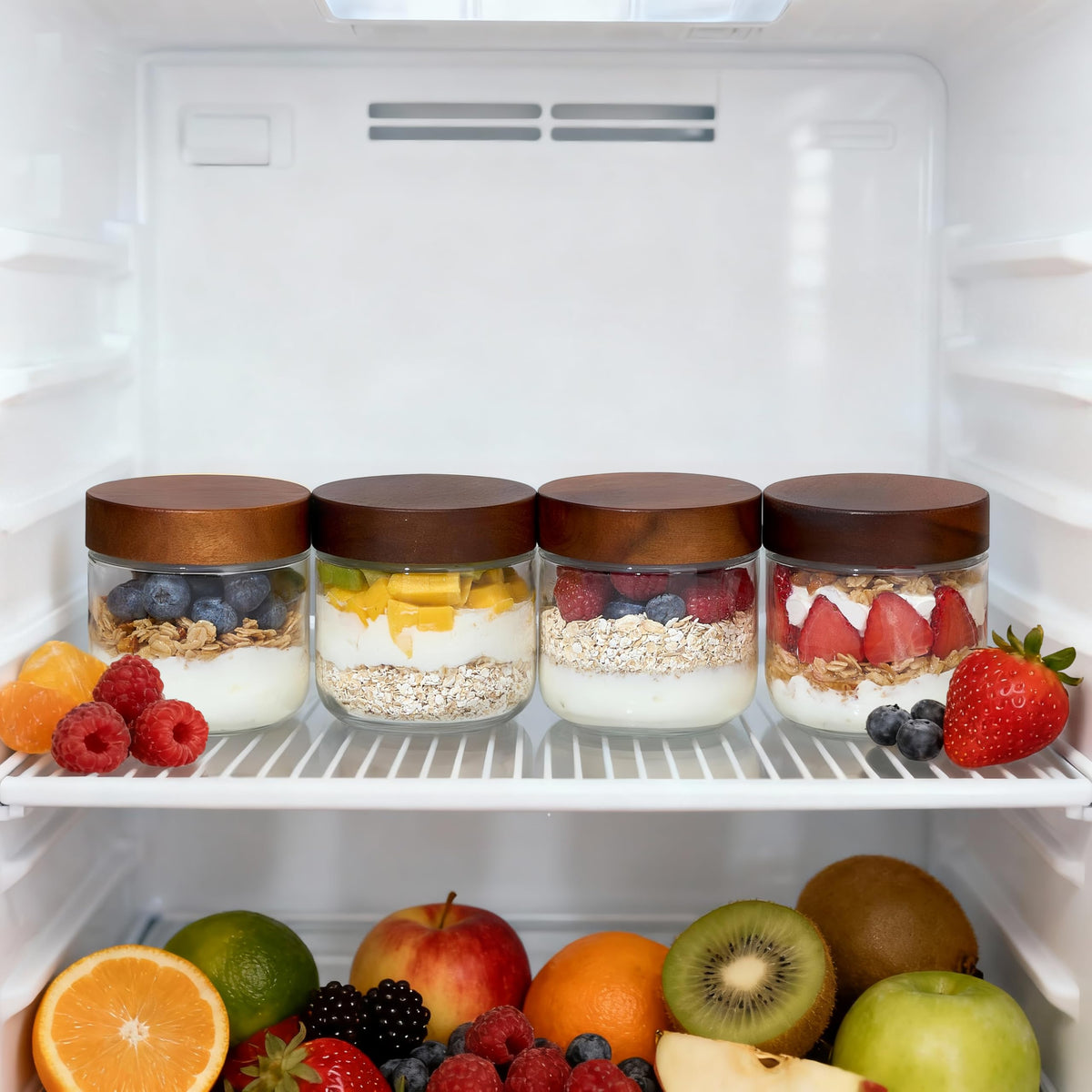 12 oz Glass Jars with Lids 6 Pack V930356