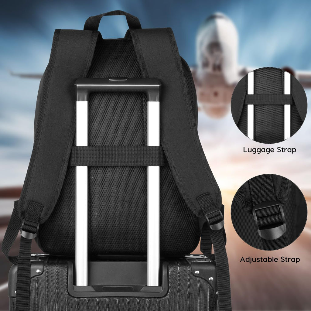 Black 15.6 Inch Laptop Backpack with USB Charger C8352
